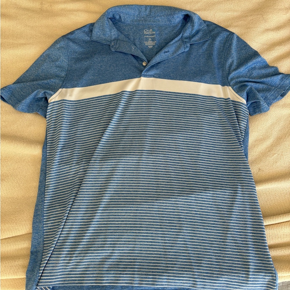 Croft & Barrow Blue and White Polo Shirt